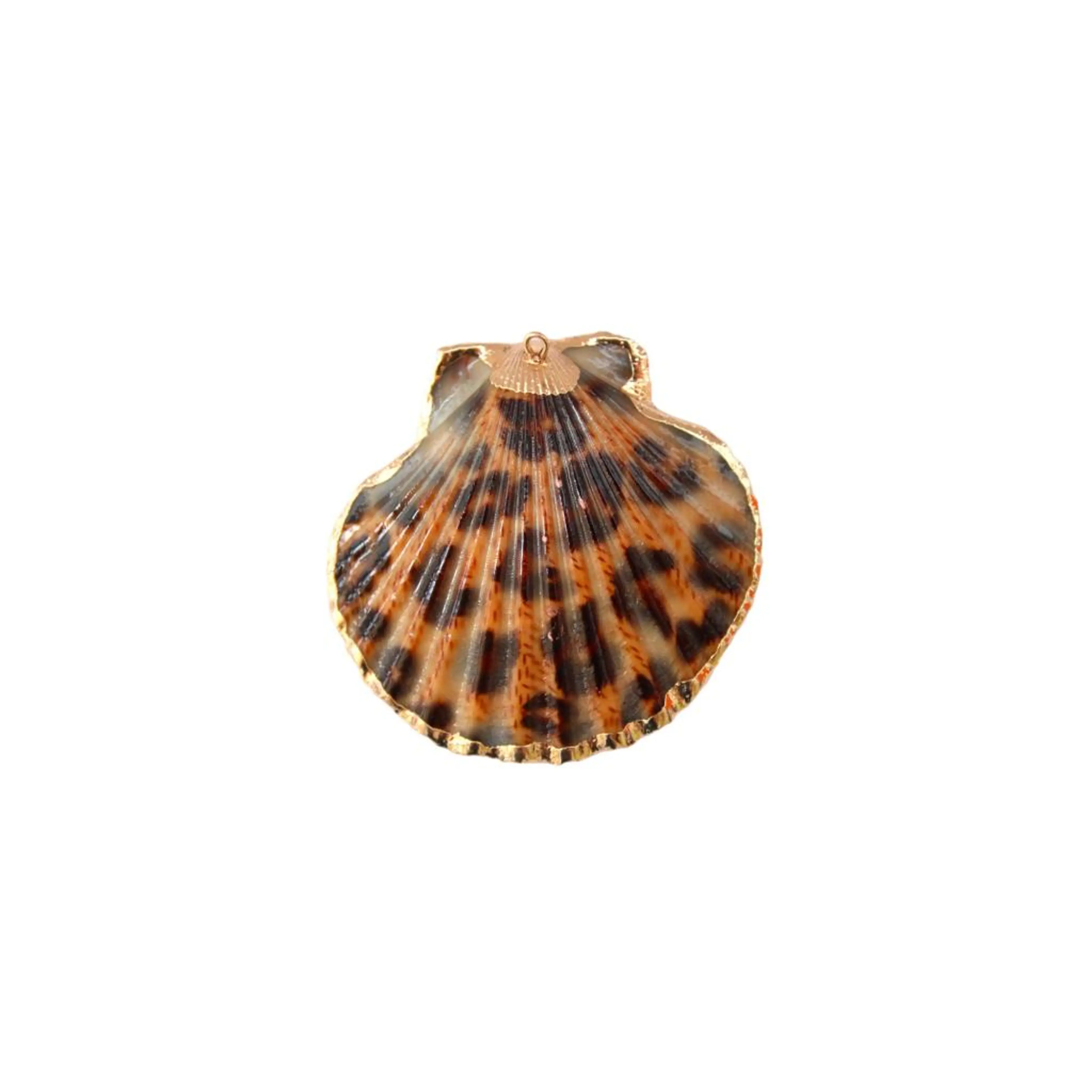 PENDANT CHARM MADE OF NATURAL SHELL MIX, GOLD-PLATED WITH 24K GOLD, HANDCRAFTED