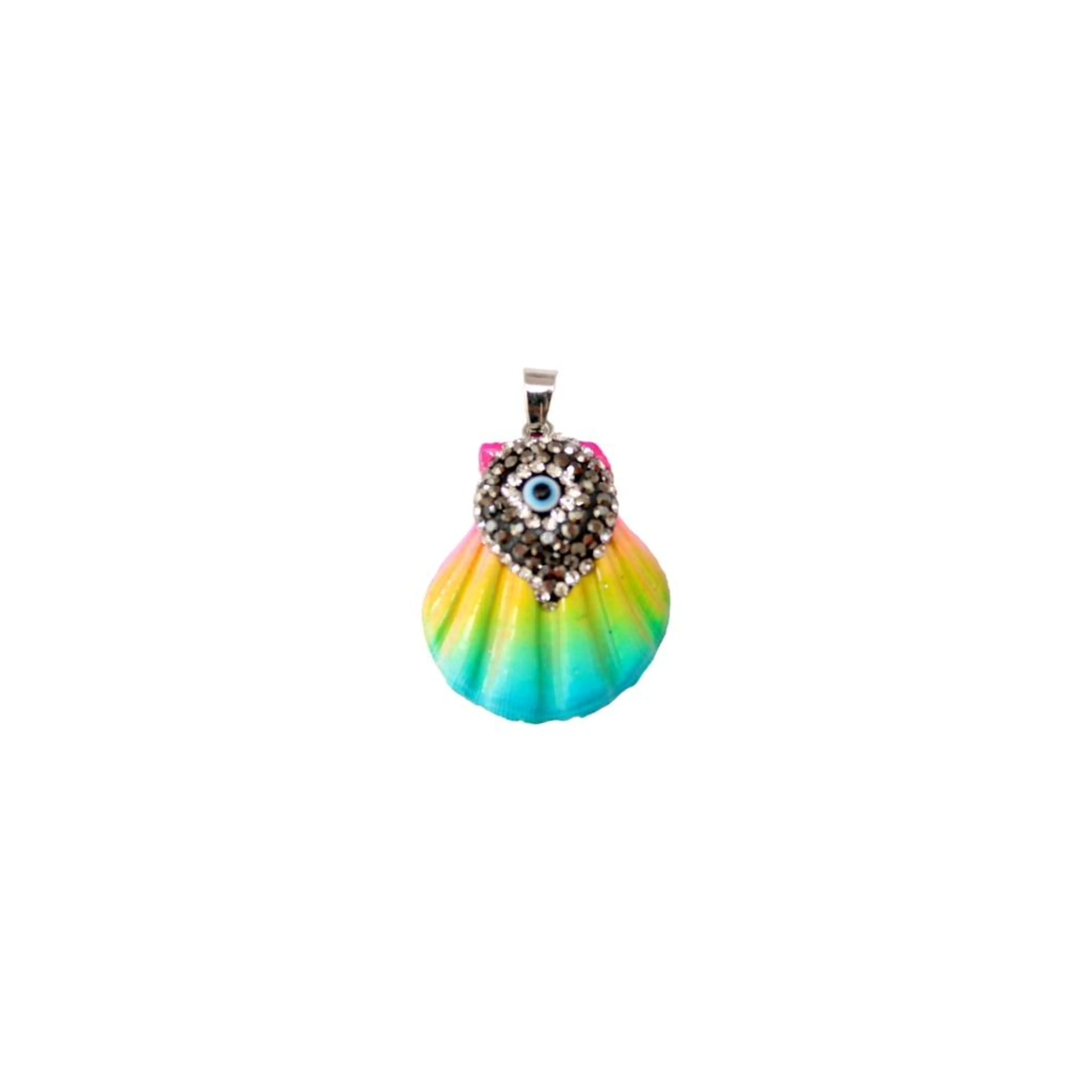 PENDANT CHARM MADE OF NATURAL SHELL MIX, GOLD-PLATED WITH 24K GOLD, HANDCRAFTED