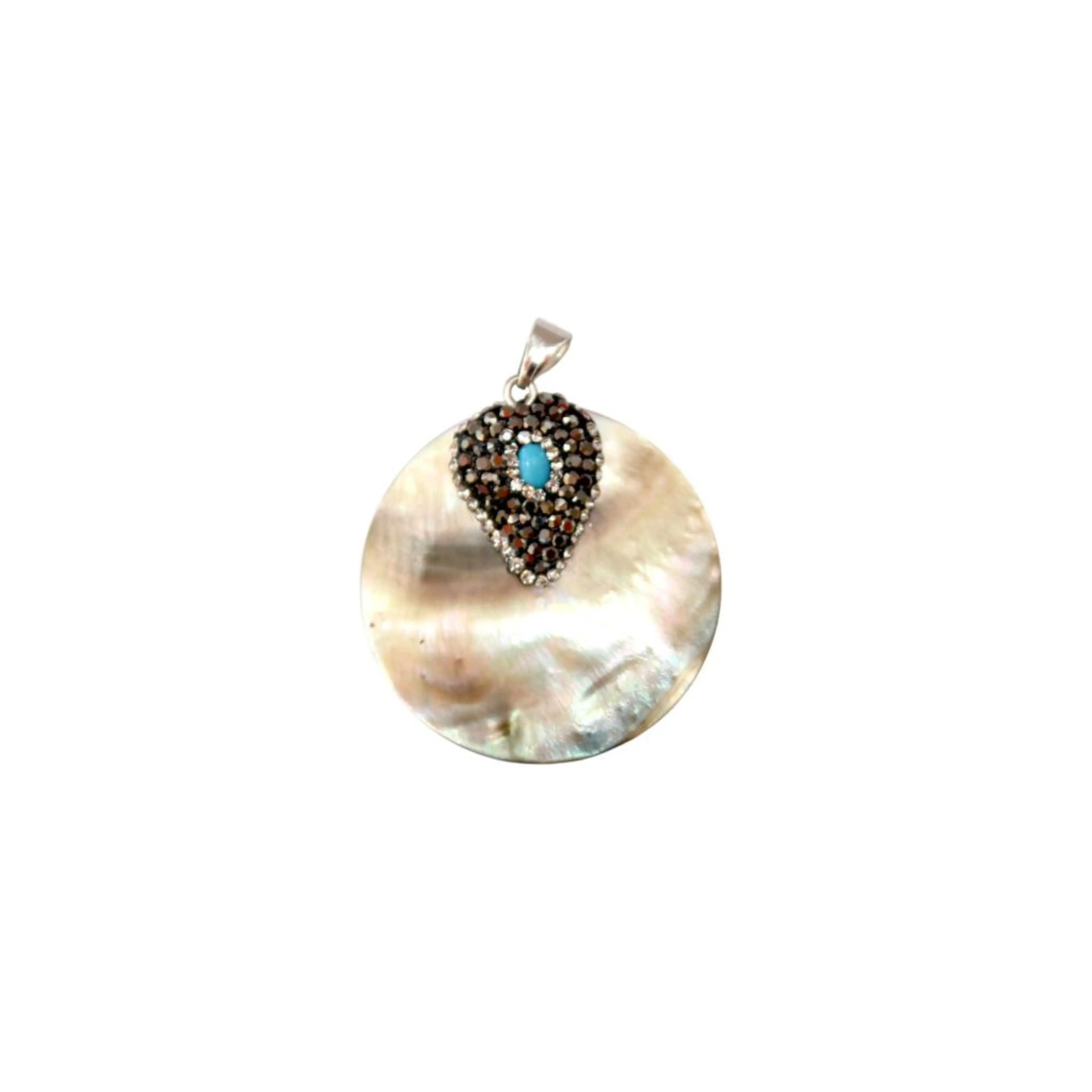 PENDANT CHARM MADE OF NATURAL SHELL MIX, GOLD-PLATED WITH 24K GOLD, HANDCRAFTED