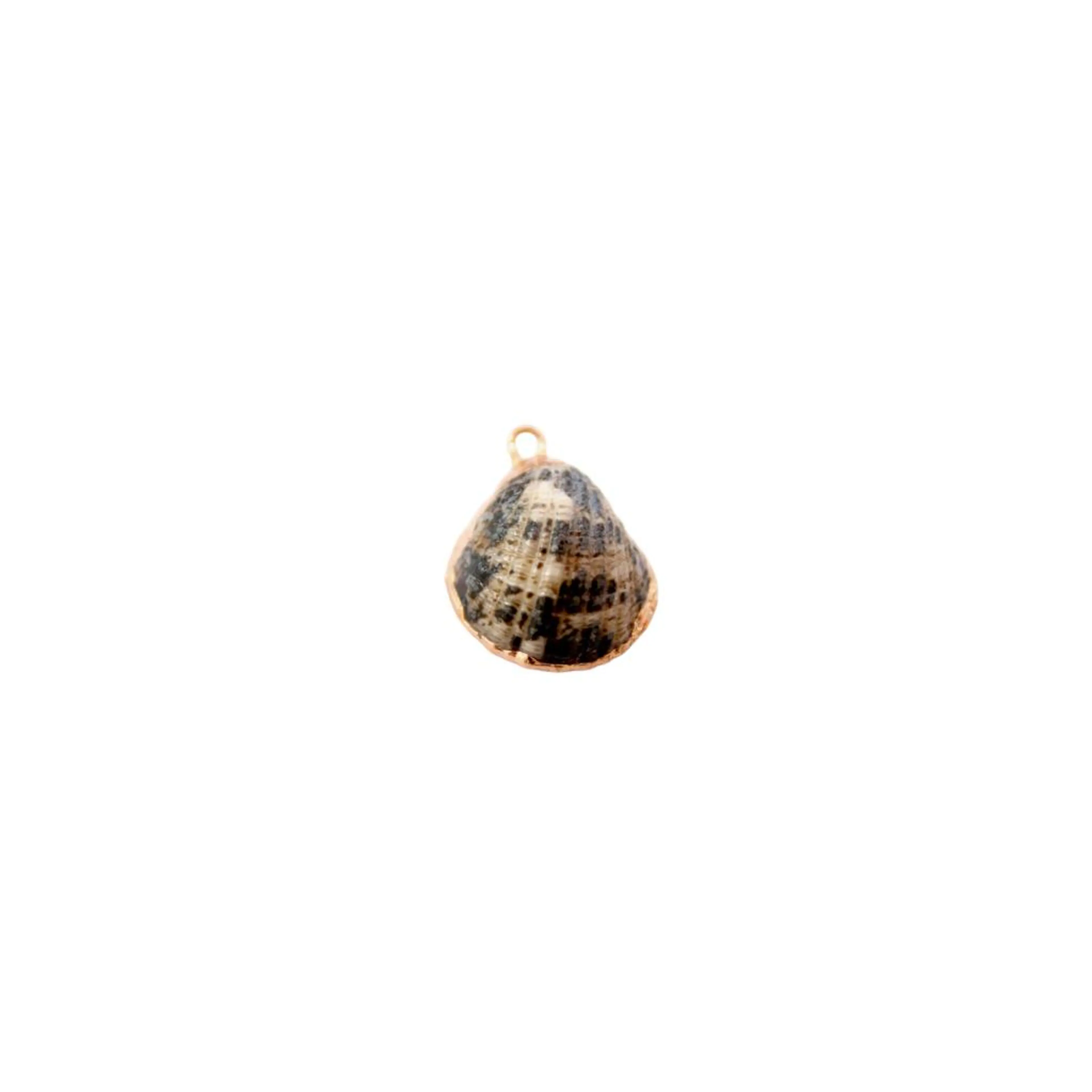 PENDANT CHARM MADE OF NATURAL SHELL MIX, GOLD-PLATED WITH 24K GOLD, HANDCRAFTED